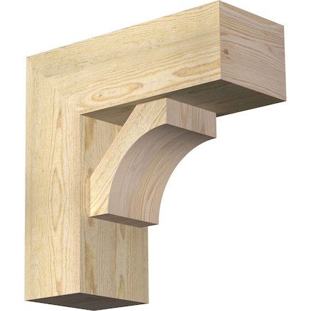 Westlake Block Rough Sawn Bracket W/ Offset Brace, Douglas Fir, 8W X 20D X 20H